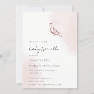 Cute Watercolor Butterfly Baby Shower Invita Inbjudningar