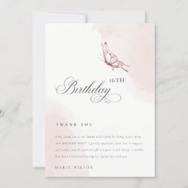 Cute Watercolor Butterfly från alla åldrar Tack Kort