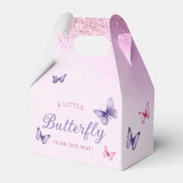 Cute Watercolor Butterfly lila girl Baby Shower Presentaskar