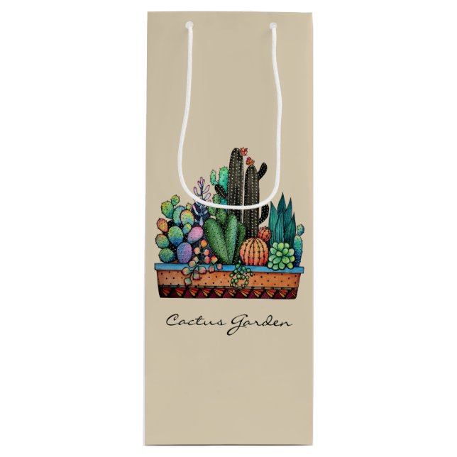 Cute Watercolor Cactus Garden in Pot (Framsidan)