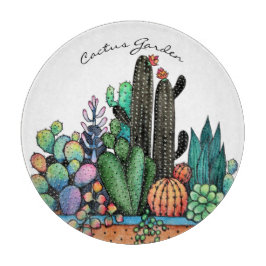Cute Watercolor Cactus Garden in Pot