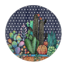 Cute Watercolor Cactus Garden in Pot