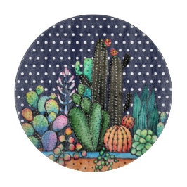Cute Watercolor Cactus Garden in Pot