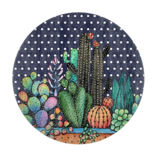 Cute Watercolor Cactus Garden in Pot (Framsidan)
