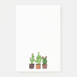 Cute Watercolor Cactus in Pots Post-it Block