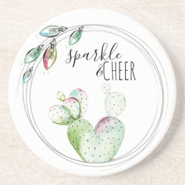 Cute Watercolor Cactus jul Underlägg
