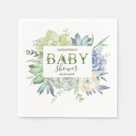 Cute Watercolor Cactus Succulents Pappersservett