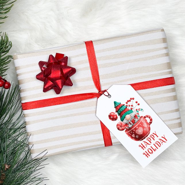 Cute Watercolor Candy Gnome Gift-Märkre Presentetikett (Skapare uppladdad)