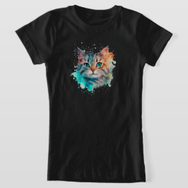Cute Watercolor Cat T Shirt