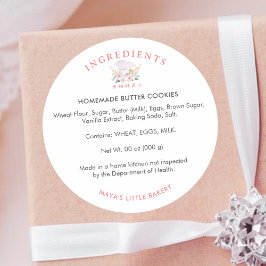 Cute Watercolor Chef Hat Ingredient Product Runt Klistermärke