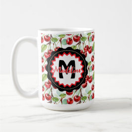 Cute Watercolor Cherry Mönster Personlig Kaffemugg