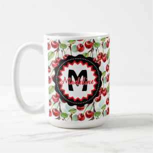Cute Watercolor Cherry Mönster Personlig Kaffemugg