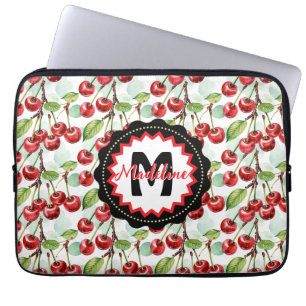 Cute Watercolor Cherry Mönster Personlig Laptop Fodral