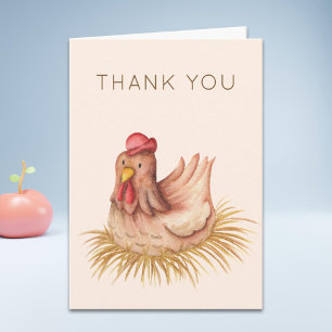 Cute Watercolor Chicken Tack Kort