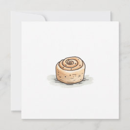 Cute Watercolor Cinnamon Roll Julkort