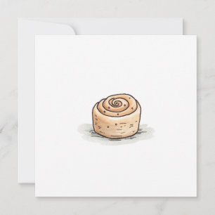 Cute Watercolor Cinnamon Roll Julkort