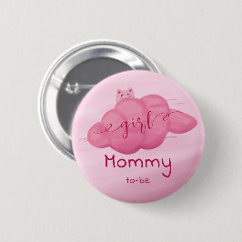 Cute Watercolor Cloud Baby Girl Shower Mommy-to-be Knapp