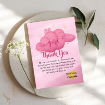 Cute Watercolor Cloud Baby Girl Shower