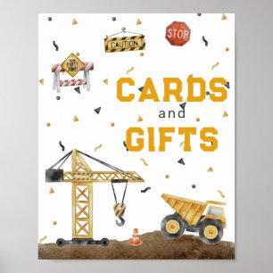 Cute Watercolor Construction Cards och GPS Poster