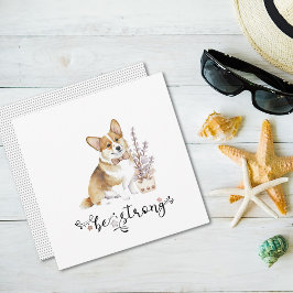 Cute Watercolor Corgi BE strong calligraphy Inbjudningar