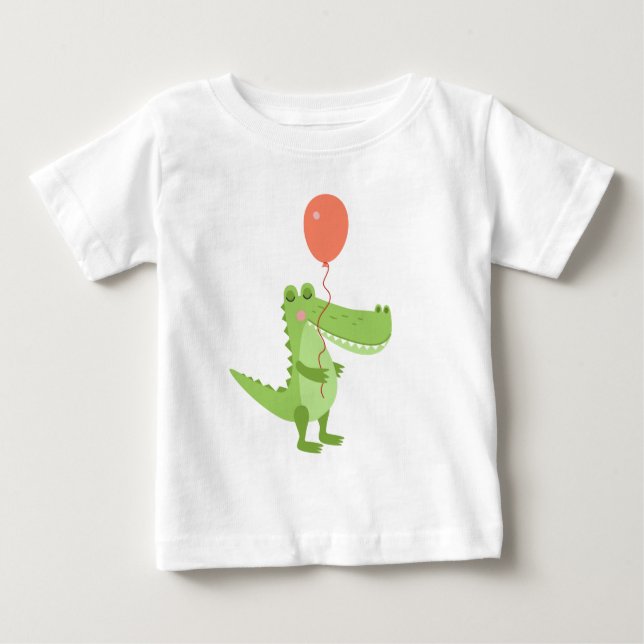 Cute Watercolor Crokodile Animal Wildlife Nature B T Shirt (Framsida)
