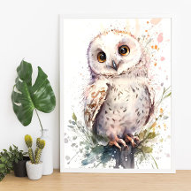 Cute Watercolor Cute Uggla Woodland Nursery