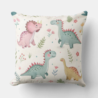 Cute Watercolor Dinosaur Baby Kudde
