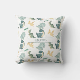 Cute Watercolor Dinosaur Mönster Kudde