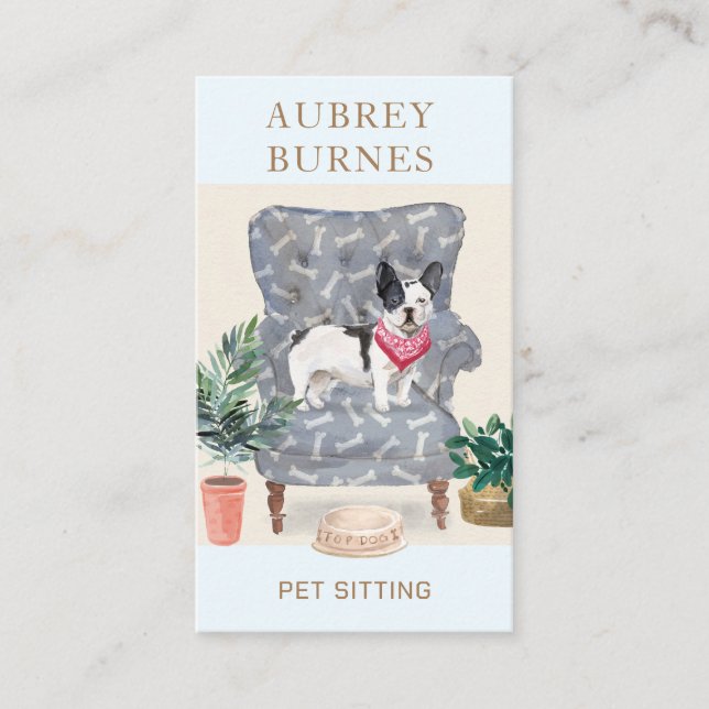 Cute Watercolor Dog Walker Äventyr Pet Sitter Visitkort (Framsida)