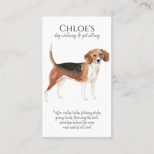 Cute Watercolor Dog Walker Pet Sitter Visitkort