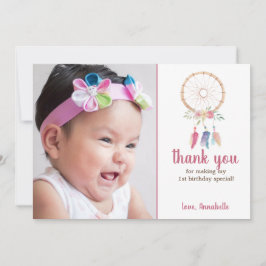 Cute Watercolor Dreamcatcher Birthday Tack Kort