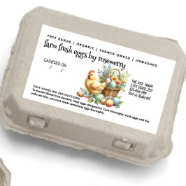Cute Watercolor Egg Carton Label Fraktsedel