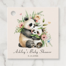 Cute Watercolor Flowers & Bears Baby Shower Gåvor Etiketter