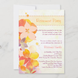 Cute Watercolor Flowers Pension Party Inbjudningar