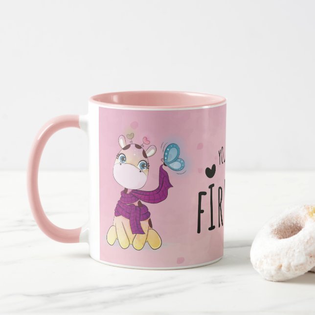 Cute Watercolor Giraffe Mugg (Med munk)
