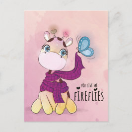 Cute Watercolor Giraffe Vykort