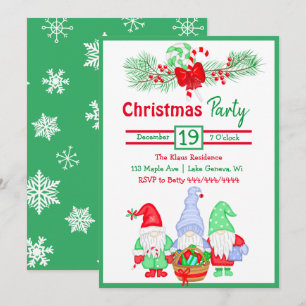 Cute Watercolor Gnomes Festive jul Party Inbjudningar
