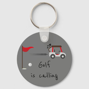 Cute Watercolor Golf Roligt Golf anropar citat Nyckelring