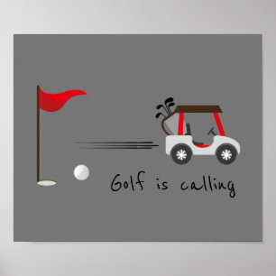 Cute Watercolor Golf Roligt Golf anropar citat Poster