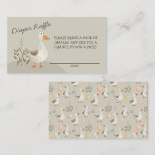 Cute Watercolor Goose Diaper Raffle-hölje Tilläggskort