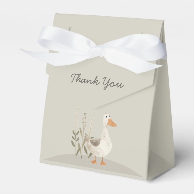 Cute Watercolor Goose - Tack Favbox Presentaskar (Framsidan Sidan)