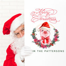 Cute Watercolor Gris & Family Namn God jul
