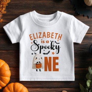 Cute Watercolor Halloween Ghost Spooky One Namn T Shirt