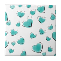 Cute Watercolor Heart Mönster
