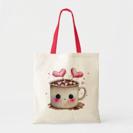 Cute Watercolor Hett Chocolate Mugg Tygkasse