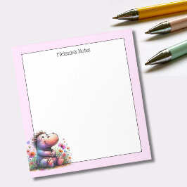 Cute Watercolor Hippo Anteckningsblock