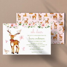 Cute Watercolor Hjort Woodland Baby Shower Inbjudningar