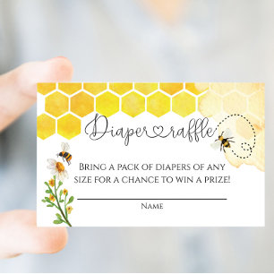 Cute Watercolor Honeycomb Raffle Biljett Tilläggskort