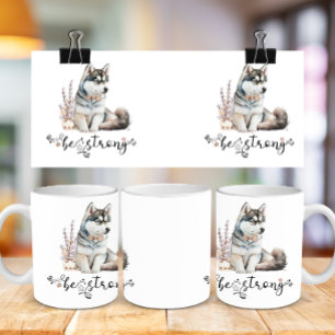 Cute Watercolor Husky är stark kalligrafi Kaffemugg