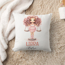 Cute Watercolor Illustration Libra Zodiac Namn
